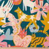 Printed Cotton JOY Blue / Pink